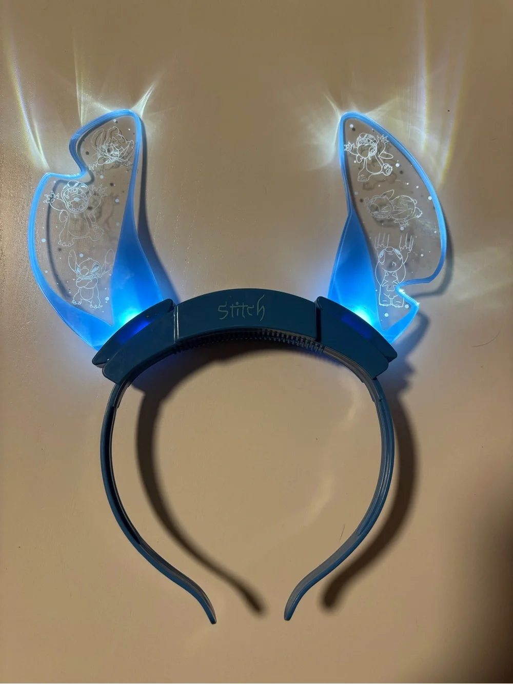 Disney Parks Stitch Light-Up Blue Ear Headband Disneyland Disney World
